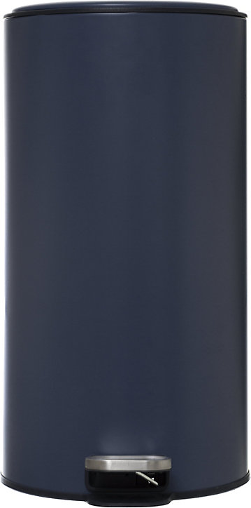 Poubelle de cuisine 30 l à pédale ronde Delta métallique coloris bleu pétrole Ø31,5 x H.62 cm