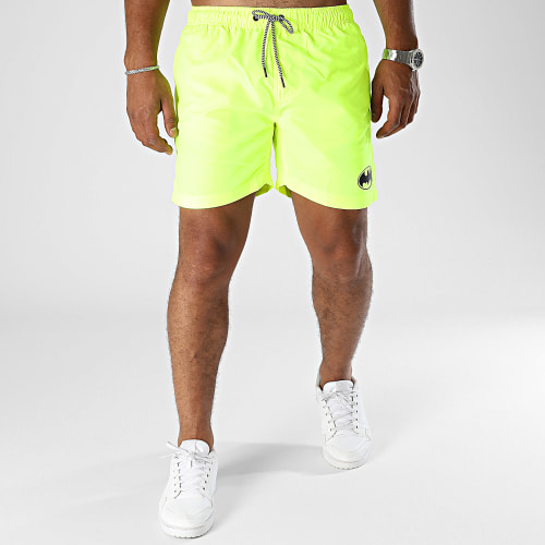 Short De Bain Logo Jaune Fluo