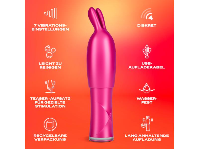 Durex Vibrator Tease & Vibe 2 in 1 mit Teaser-Spitze Sextoy für die Frau mit Klitorisstimulation und sieben Vibrationsstufen