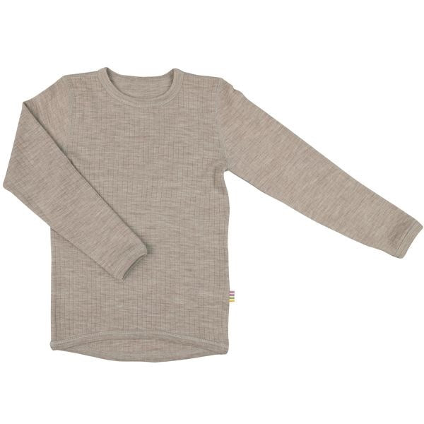 Uld Rib Sesame Melange Bluse - Joha → Luksusbaby.dk