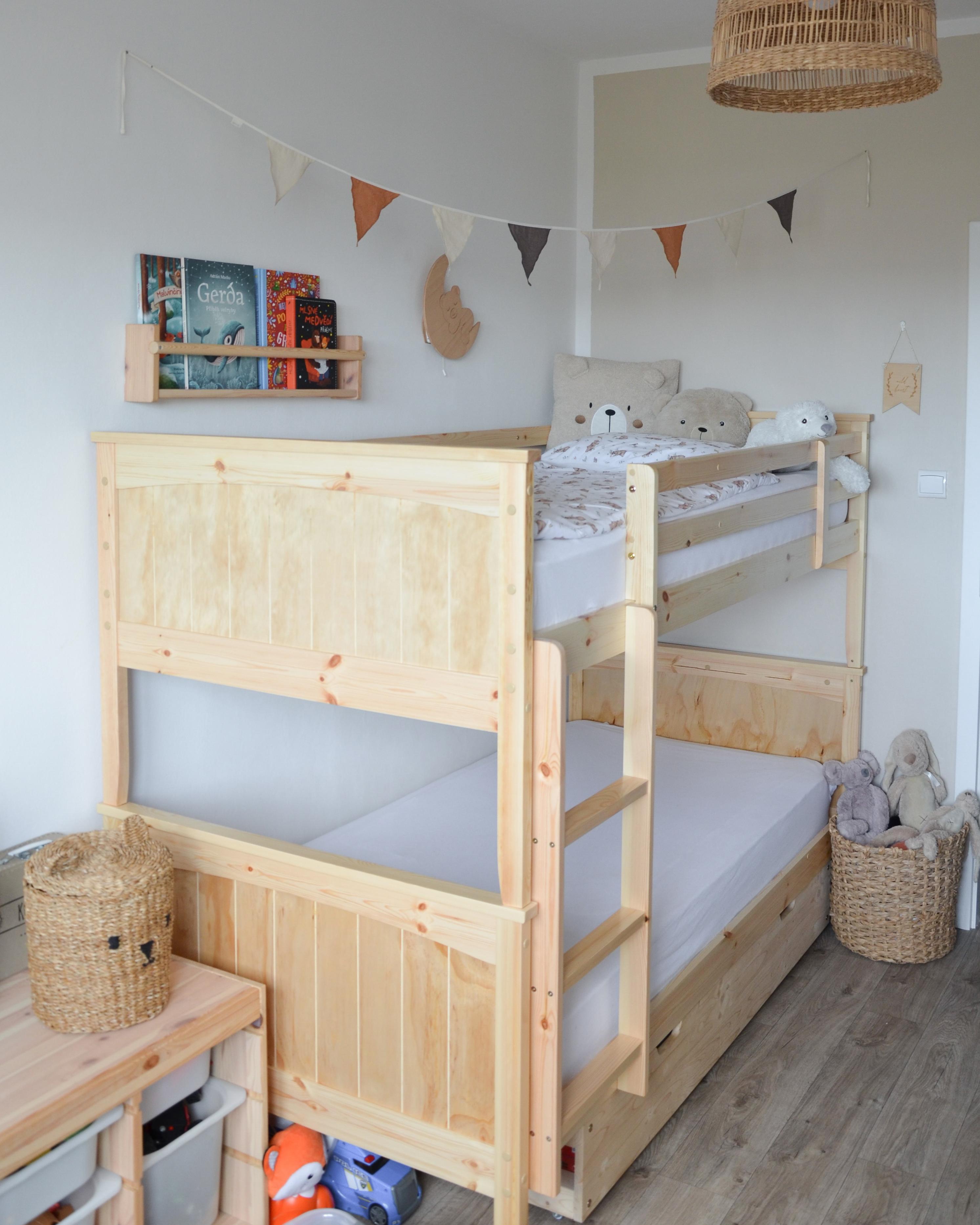 Hoogslaper met laden Dennenhout ALBON 90 x 200 cm Lichtbruin