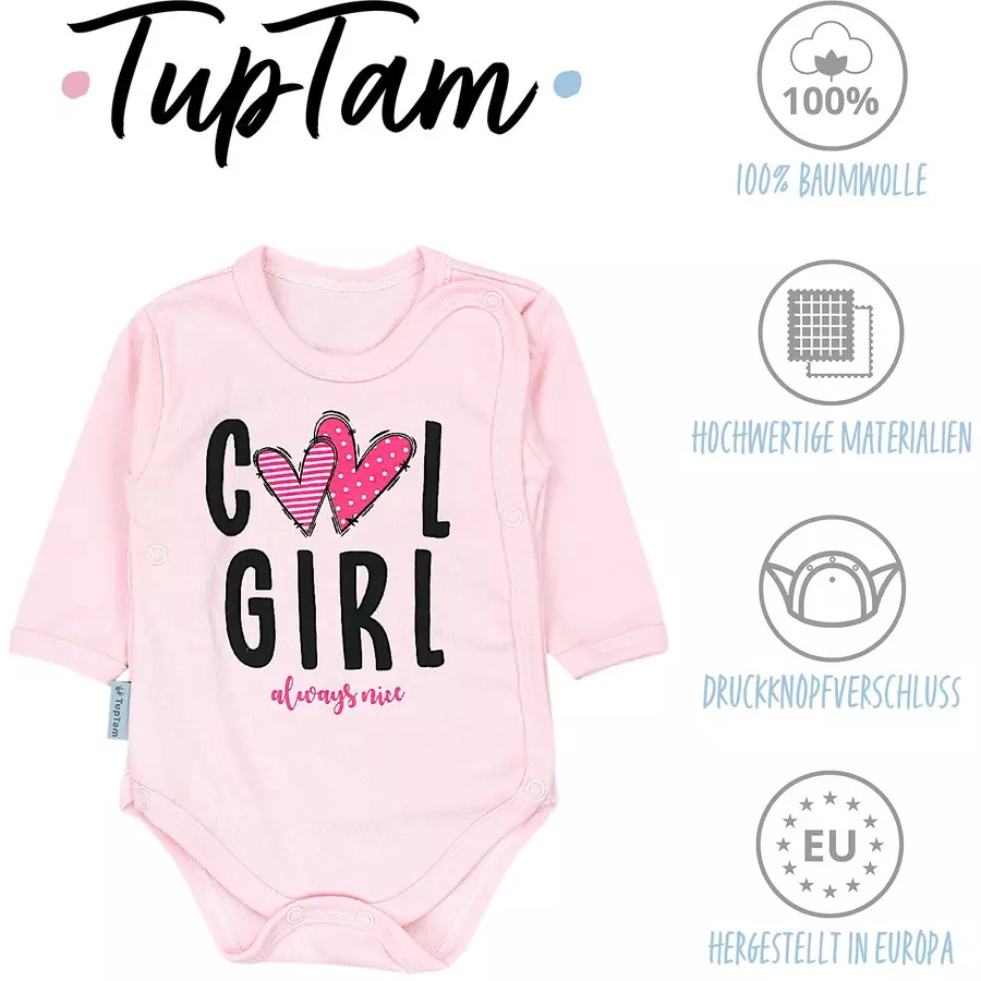 TupTam Baby Langarm Wickelbody im 5er Set ecru