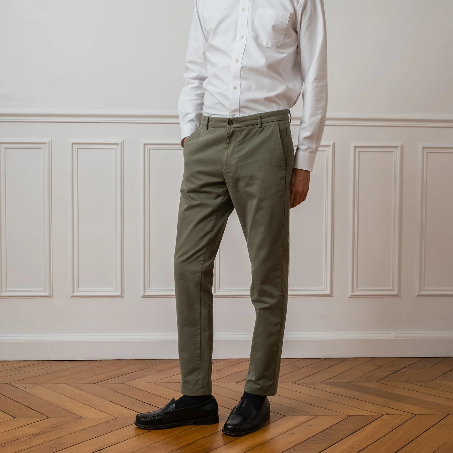 Green chinos