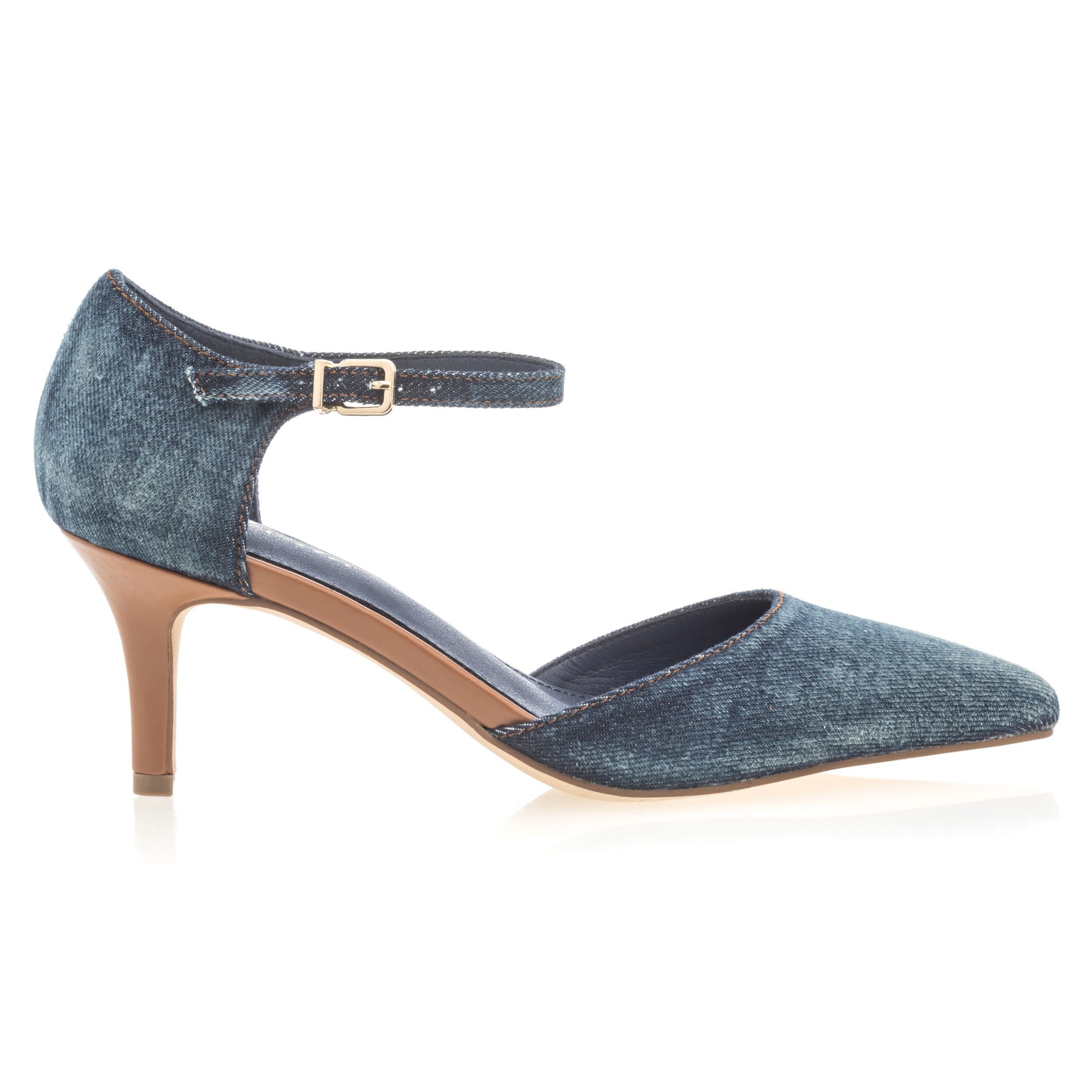 Escarpins quartiers ouverts à talon Femme jeans