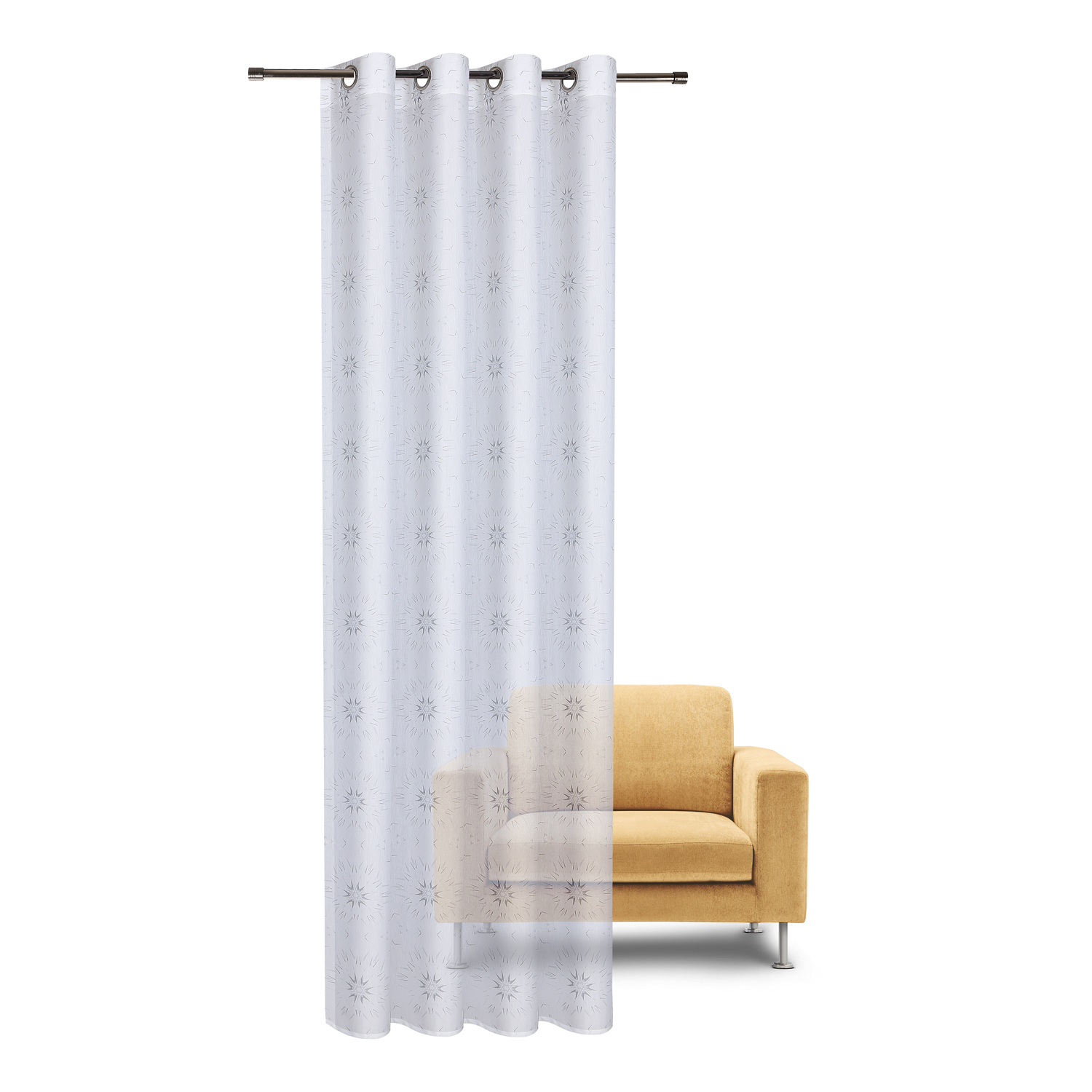 Ösenschal - weiß-silber - 140x235cm