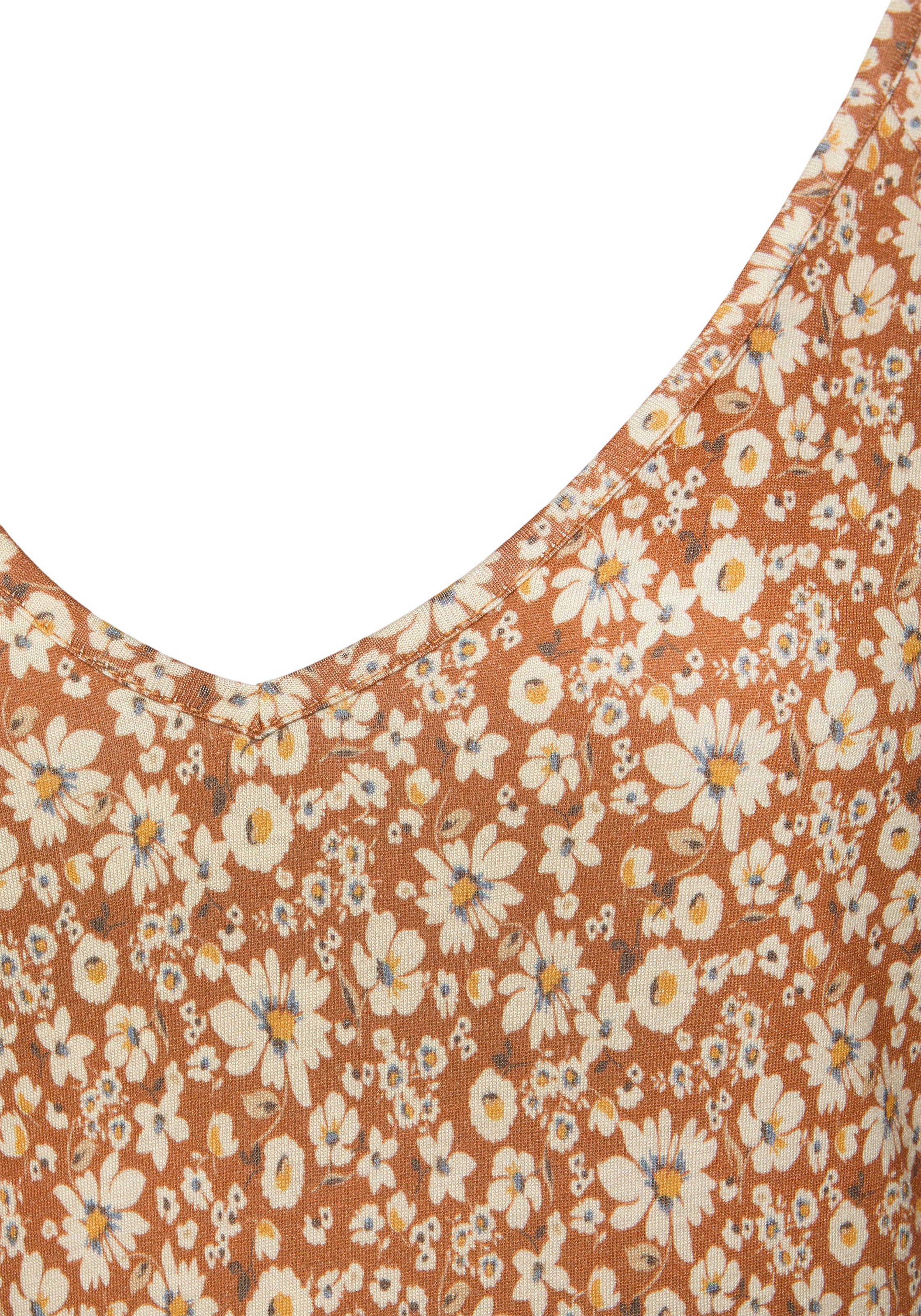 Buffalo Jerseykleid mit Blümchenprint und V-Ausschnitt, Sommerkleid, Strandkleid