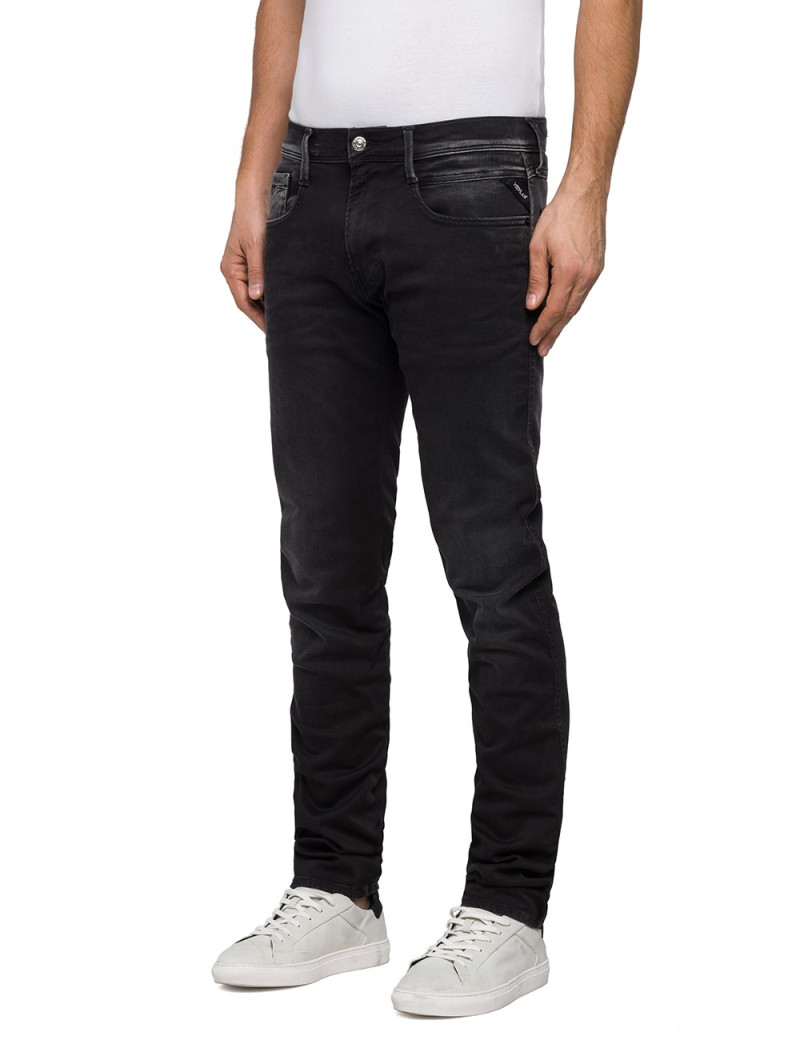 REPLAY JEAN ANBASS HYPERFLEX STRETCH BLACK