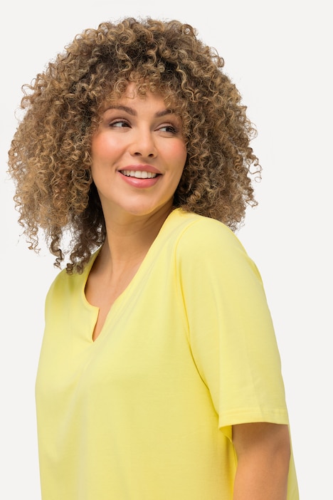 T-Shirt, A-Linie, Tunika-Ausschnitt, Halbarm