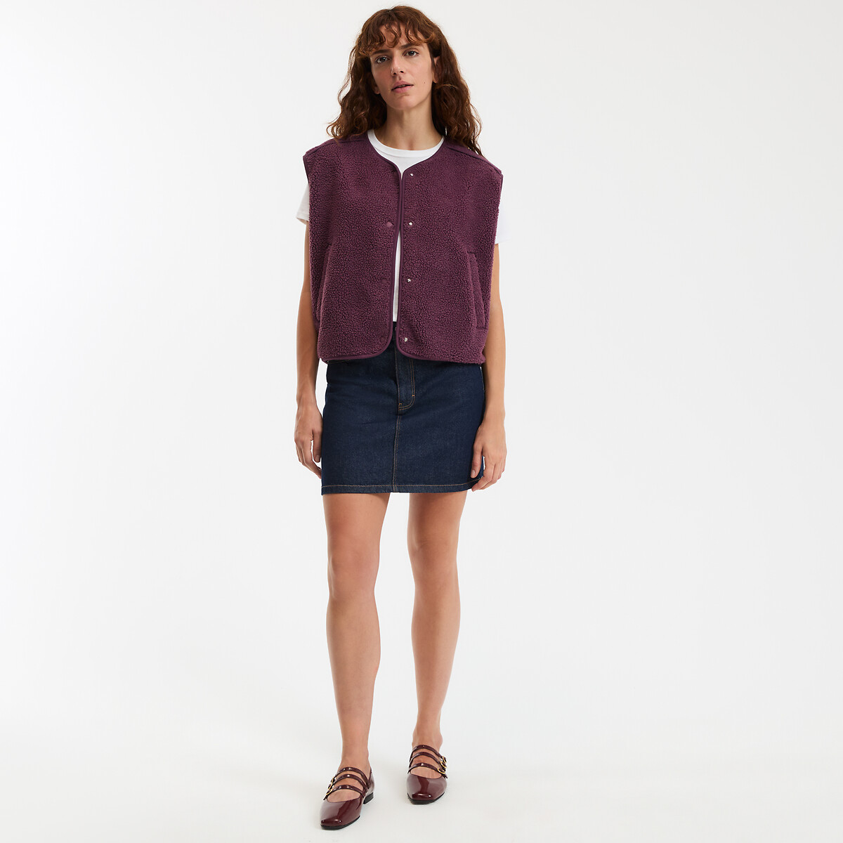 COLEÇÕES LA REDOUTE<br>Cardigã sherpa sem mangas
