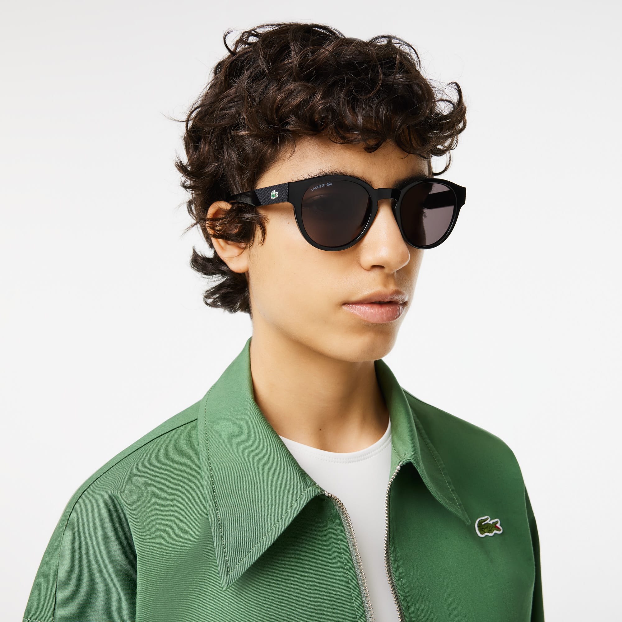 Lunettes de soleil L.12.12 ovales en résine végétale Lunettes de soleil - Noir - Lacoste - Femme