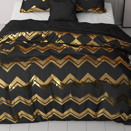 Dekbedovertrek Glamour Wave - Zwart