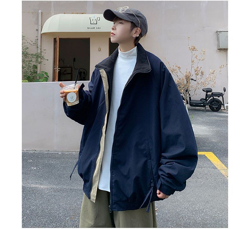 Whyessa - Gewatteerde oversized jas met opstaande kraag en rits