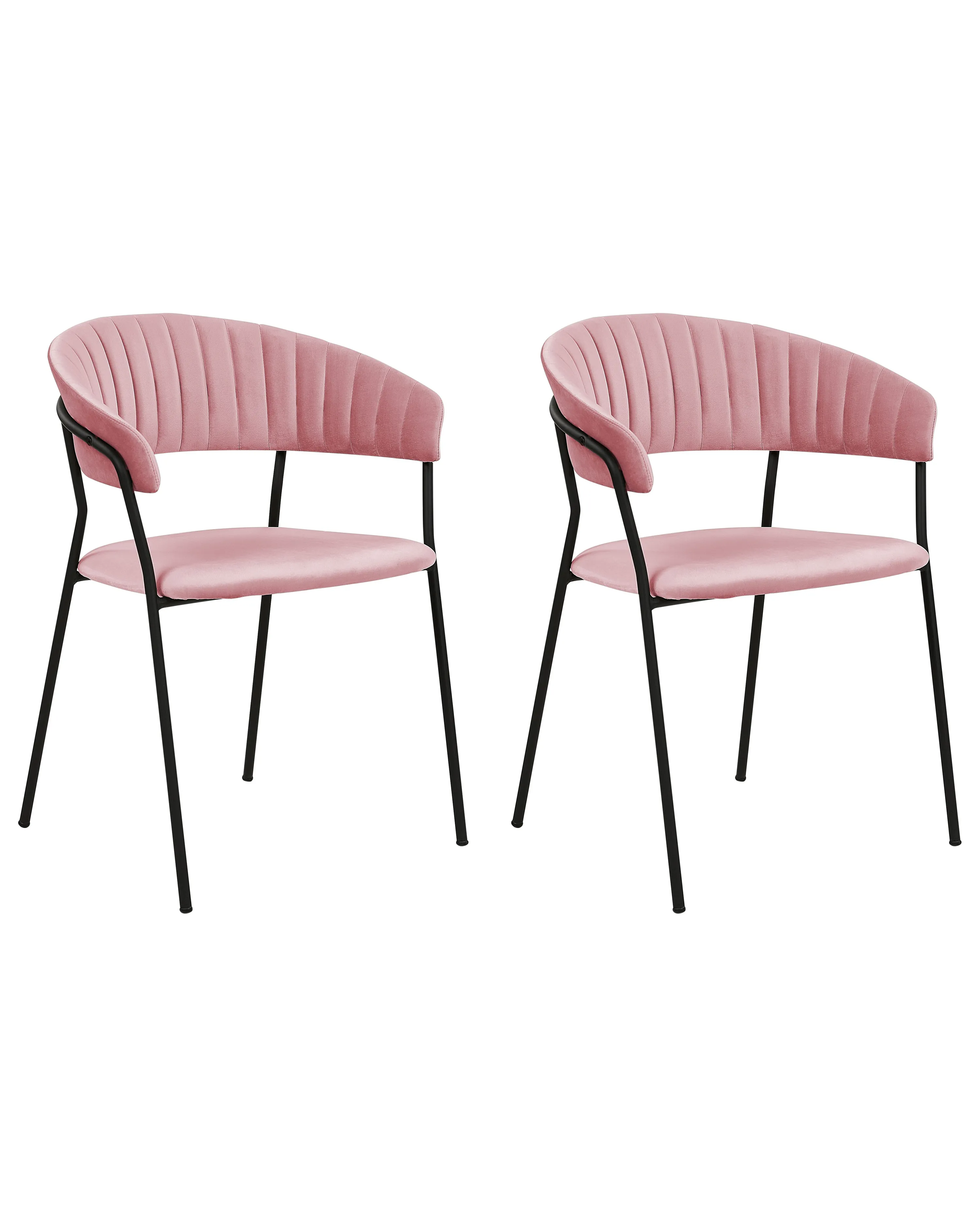 Set van 2 eetkamerstoelen MARIPOSA Fluweel Roze