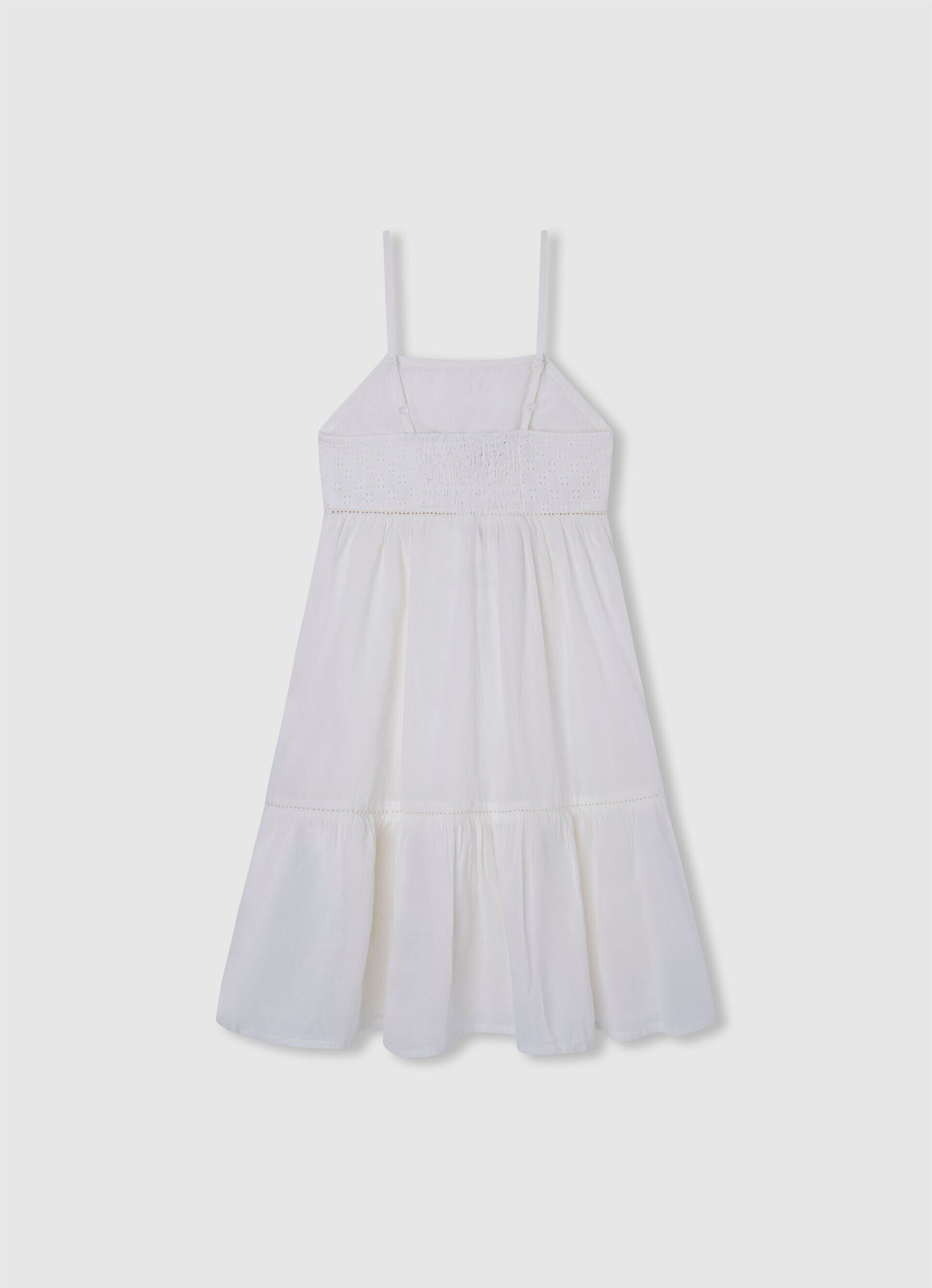 VESTIDO ROMÂNTICO DE ALGODÃO - branco mousse