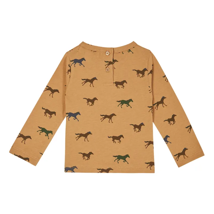 Emile et Ida T-Shirt Coton Bio Chevaux | Camel