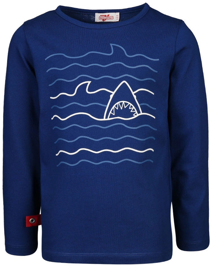 Langarm-Shirt HAI in royalblau