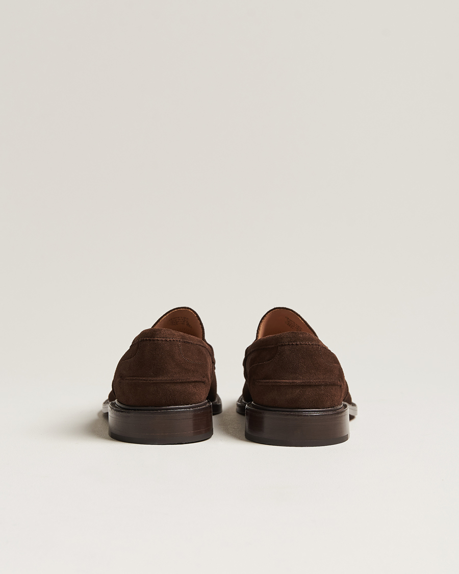 Tricker's James Penny Loafers Chocolate Suede