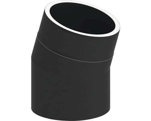 Jeremias Iso-Line hoek met 15 mm isolatie 15° zonder deur Ø150 mm zwart
