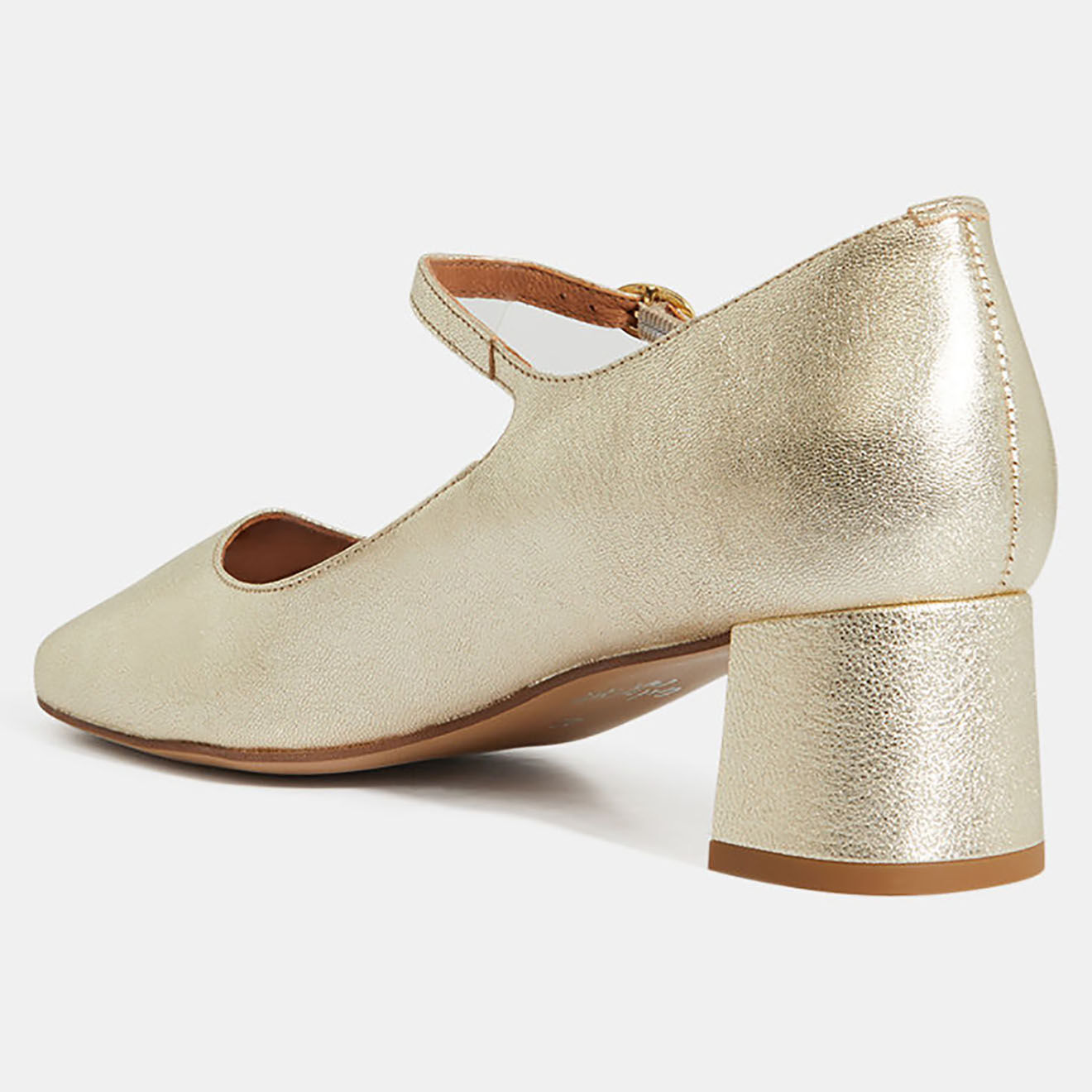 Galeries Lafayette Babies en Cuir platine - Talon 4.5 cm