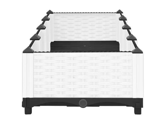 Jardinière bac lit surélevé blanche 160 x 40 x 23 cm 02_0039212