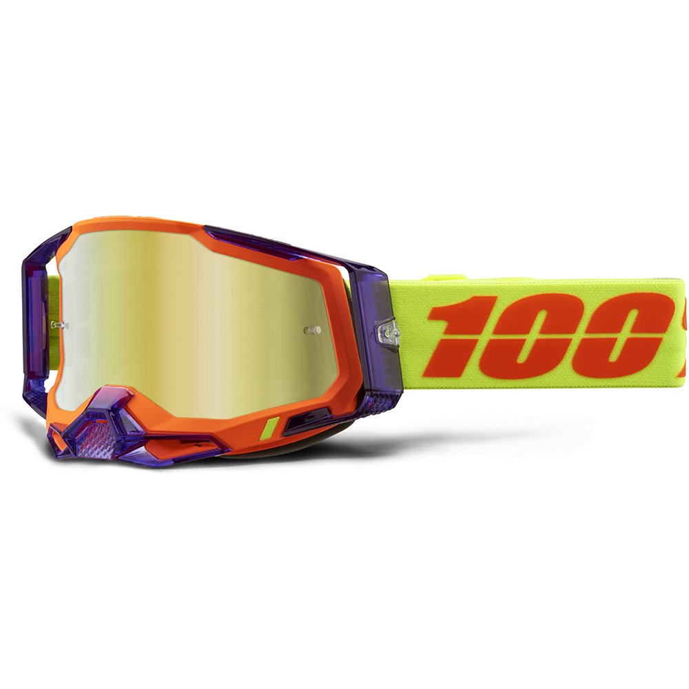 100% - Masque Racecraft 2 Panam - Gold Mirror Jaune / Orange / Violet