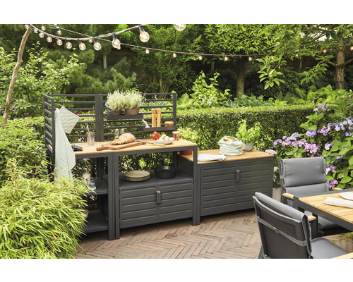 Buitenkeuken hoekmeubel Sierra Siena Garden, 56x56x141 cm antraciet