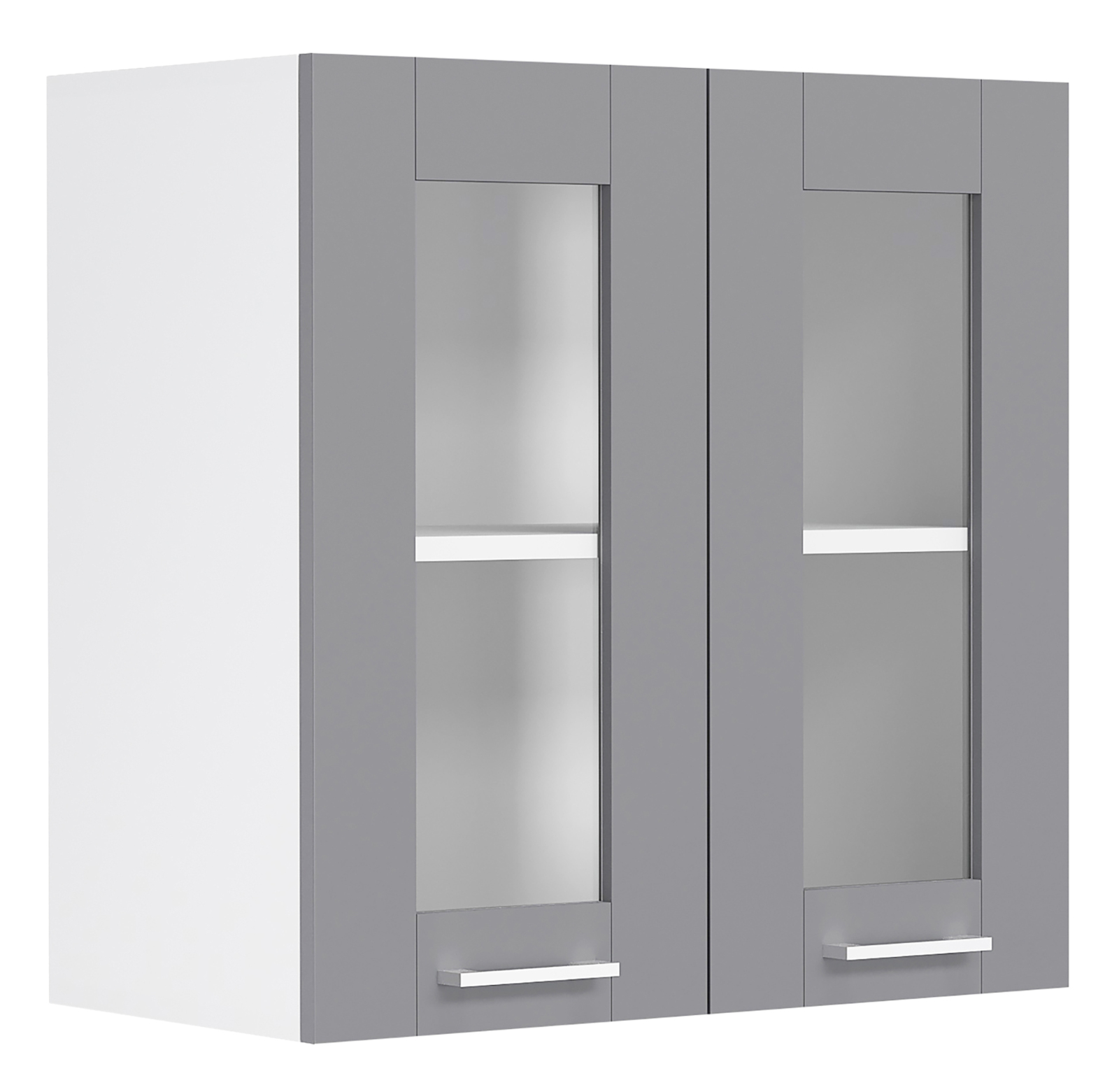 Glas-Hängeschrank COLURA - weiß-anthrazit - 80 cm