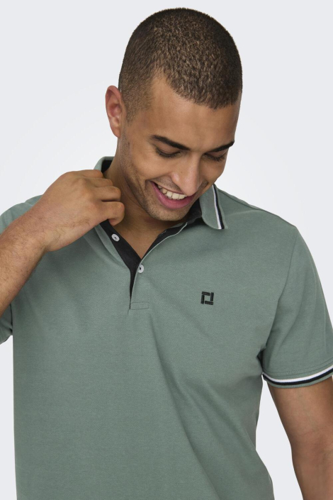 Only & Sons groene heren polo