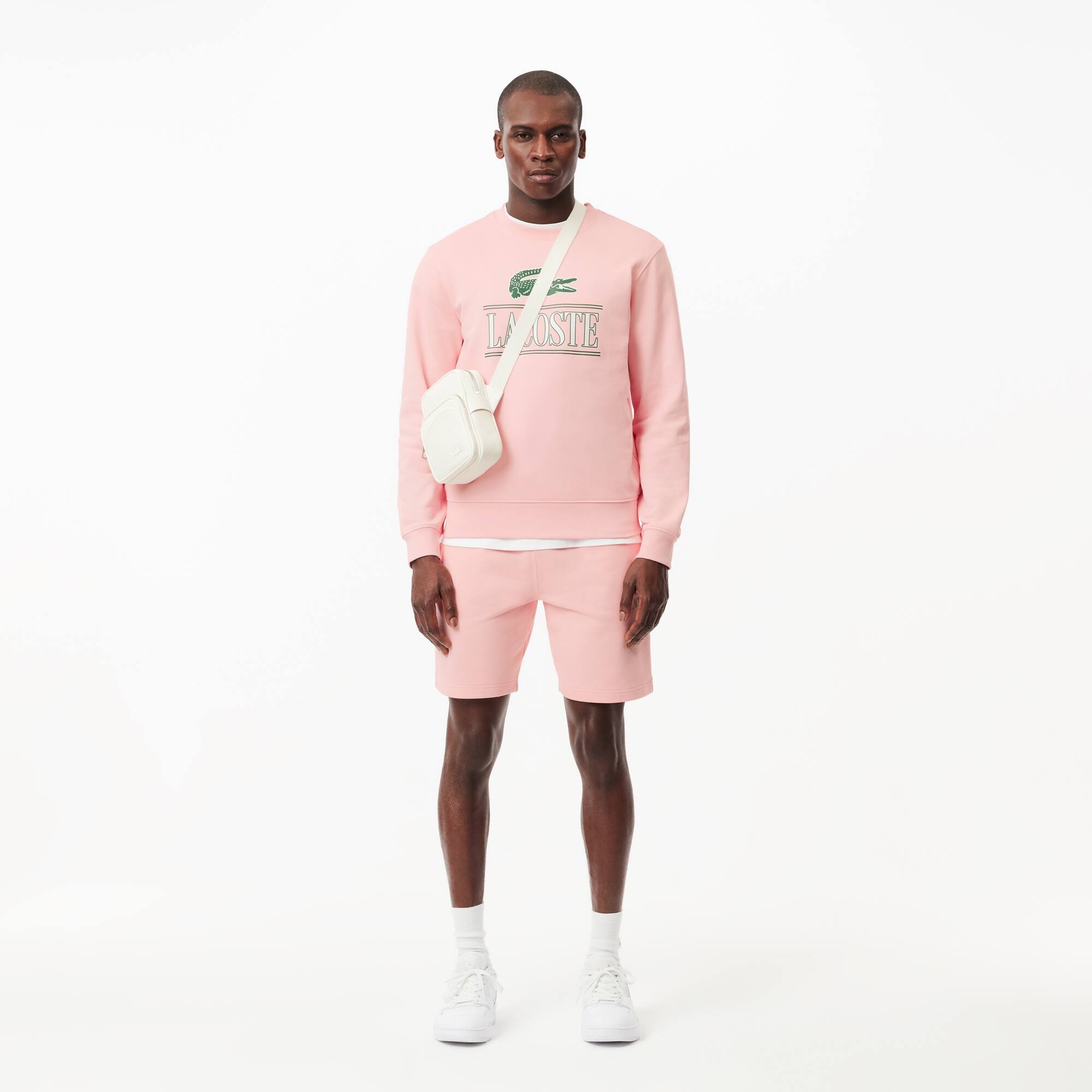Jogger Sweatshirt aus Baumwoll-Fleece mit Logo Sweatshirts - Rosa - Lacoste - Unisex