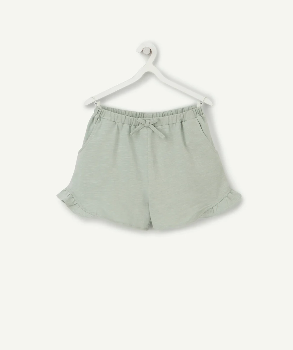 SHORT FILLE EN COTON BIO VERT
