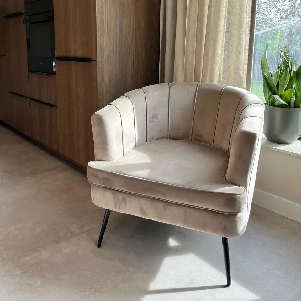 DS4U - Norah fauteuil velvet champagne/taupe