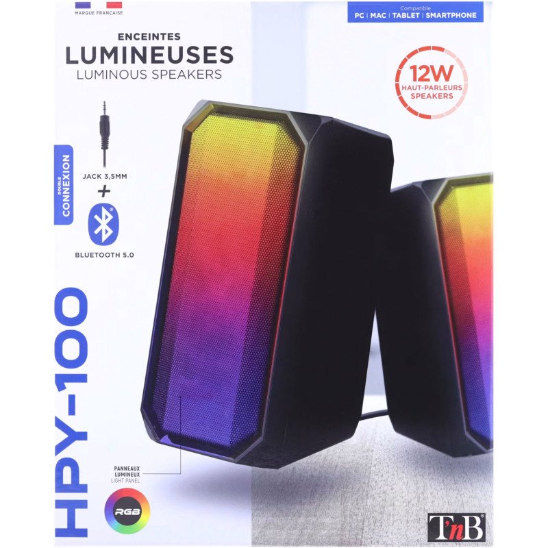 Enceintes filaires et Bluetooth rétroéclairées T'nB 2 x 3 W