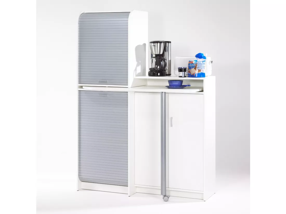 Buffet et table de cuisine pivotante blanc et gris Snack