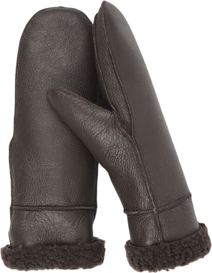 Lovelies VINSON - MITTENS - DOUBLE FACED SHEARLING Dark brown