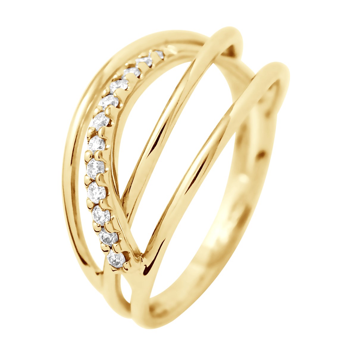 Bague Diamant 0,180 Cts Joaillerie Prestige Or Jaune