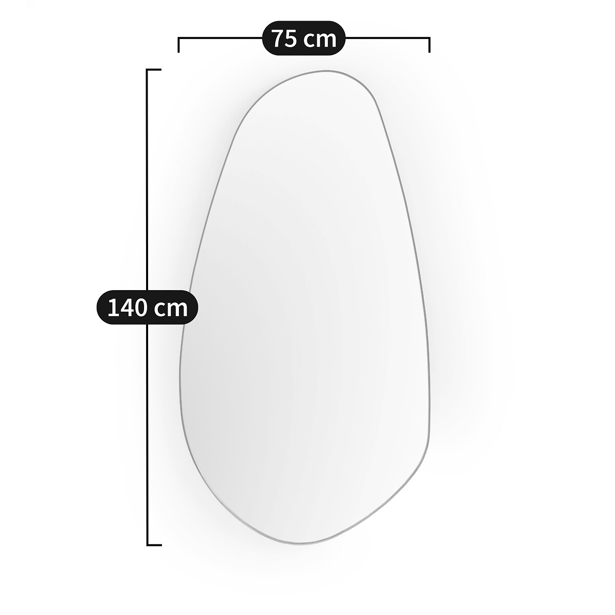 AM.PM<br>Espelho orgânico em cetim H140 cm, Lido