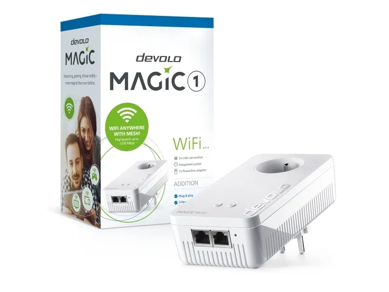 devolo Magic 1 WiFi - - bro - - HomeGrid - Wi-Fi 5 - Dual Band - kan sluttes til vægstik