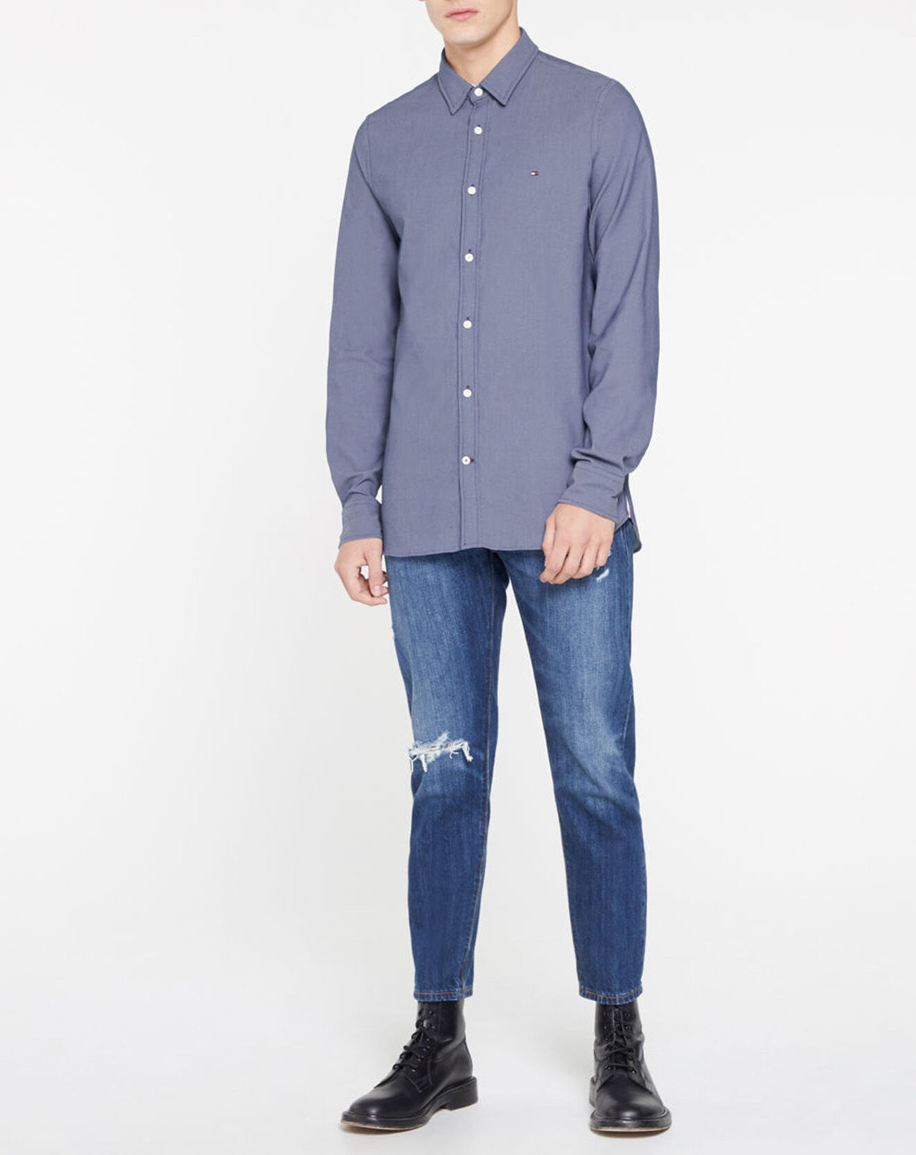 Tommy Hilfiger Chemise slim fit Stretch Dobby bleu foncé
