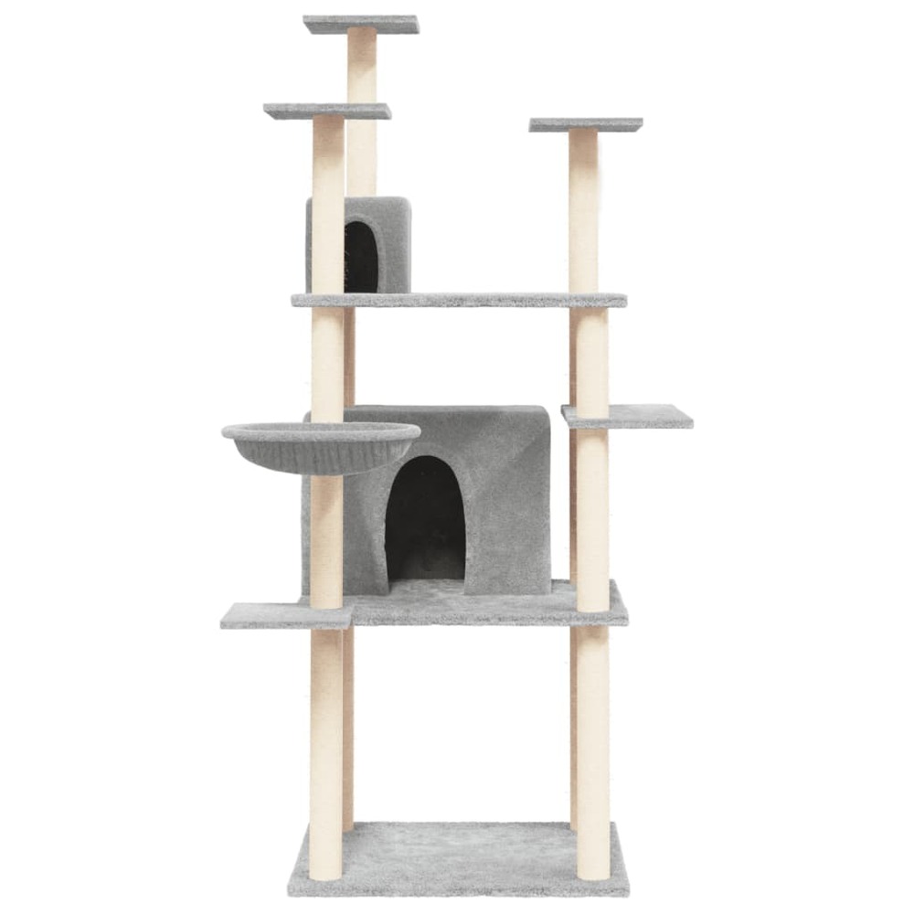 Arbre à chat avec griffoirs en sisal gris clair 166 cm