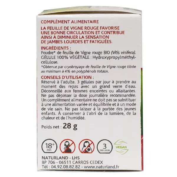 Naturland Vigne Rouge Bio 75 Végécaps