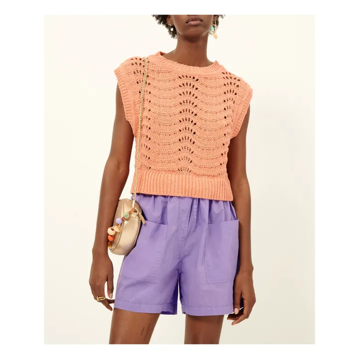 Sessùn Pull Sans Manches Haki Coton Recyclé | Rose pêche