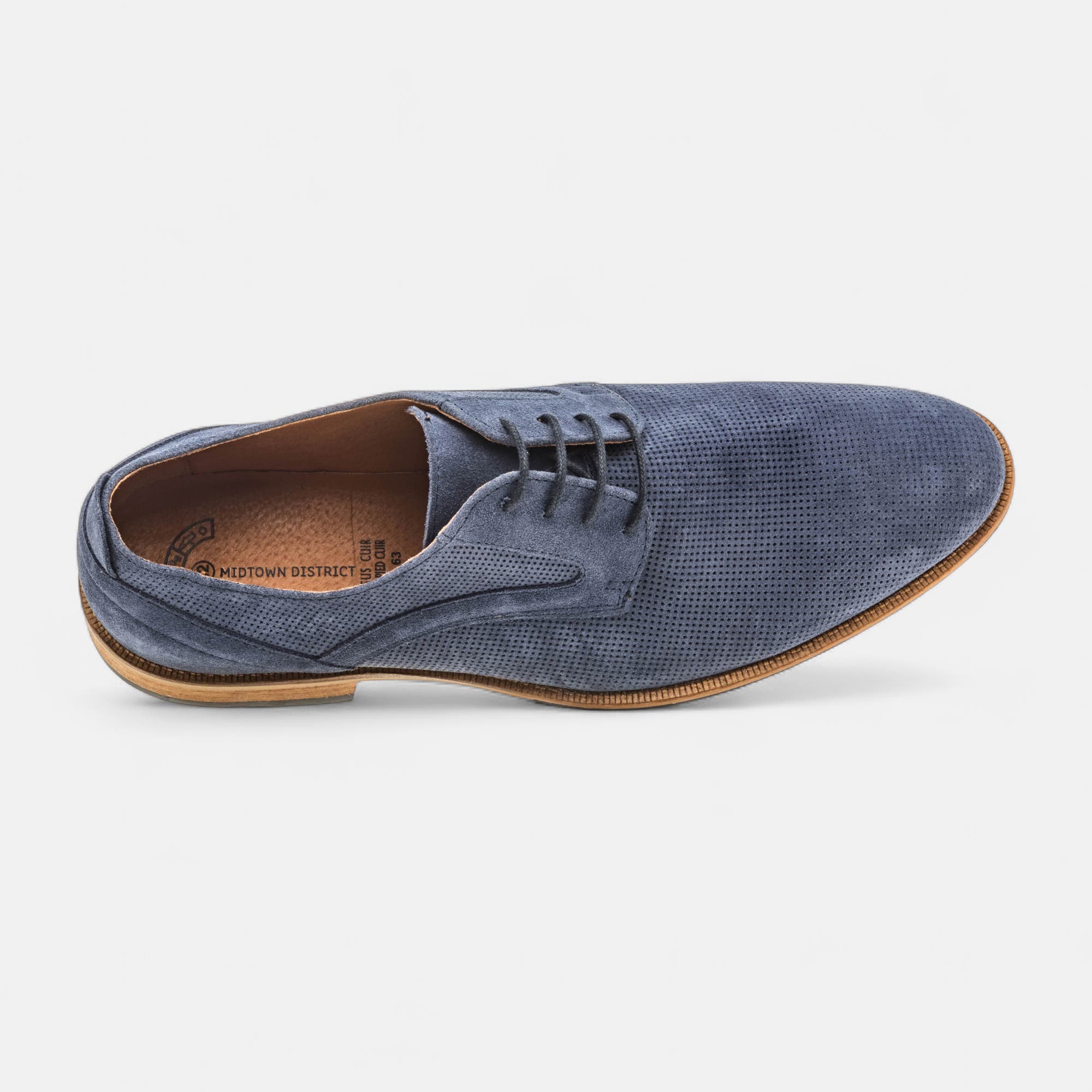 Derbies Homme en cuir bleu