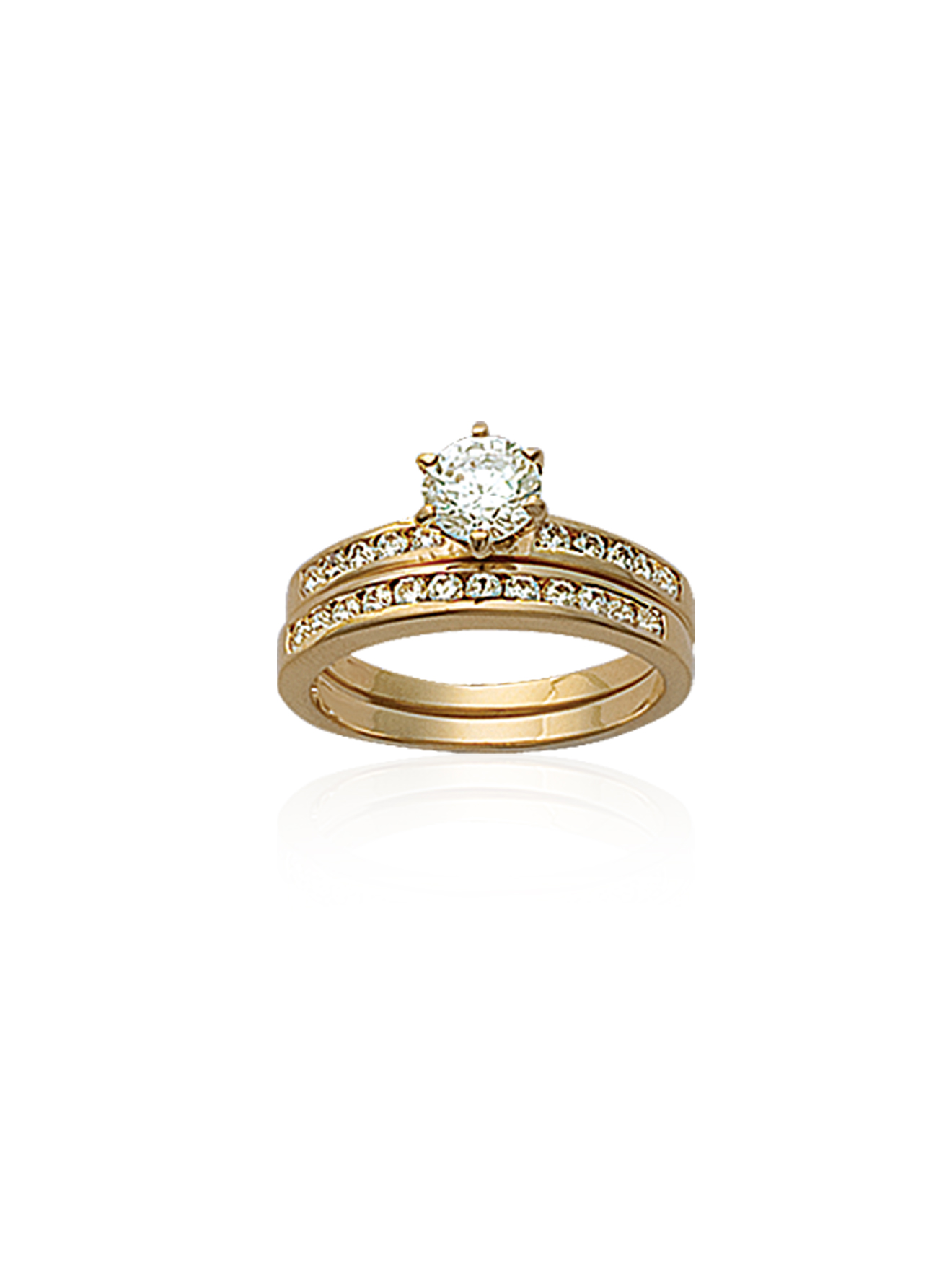 Bague double rang zirconias