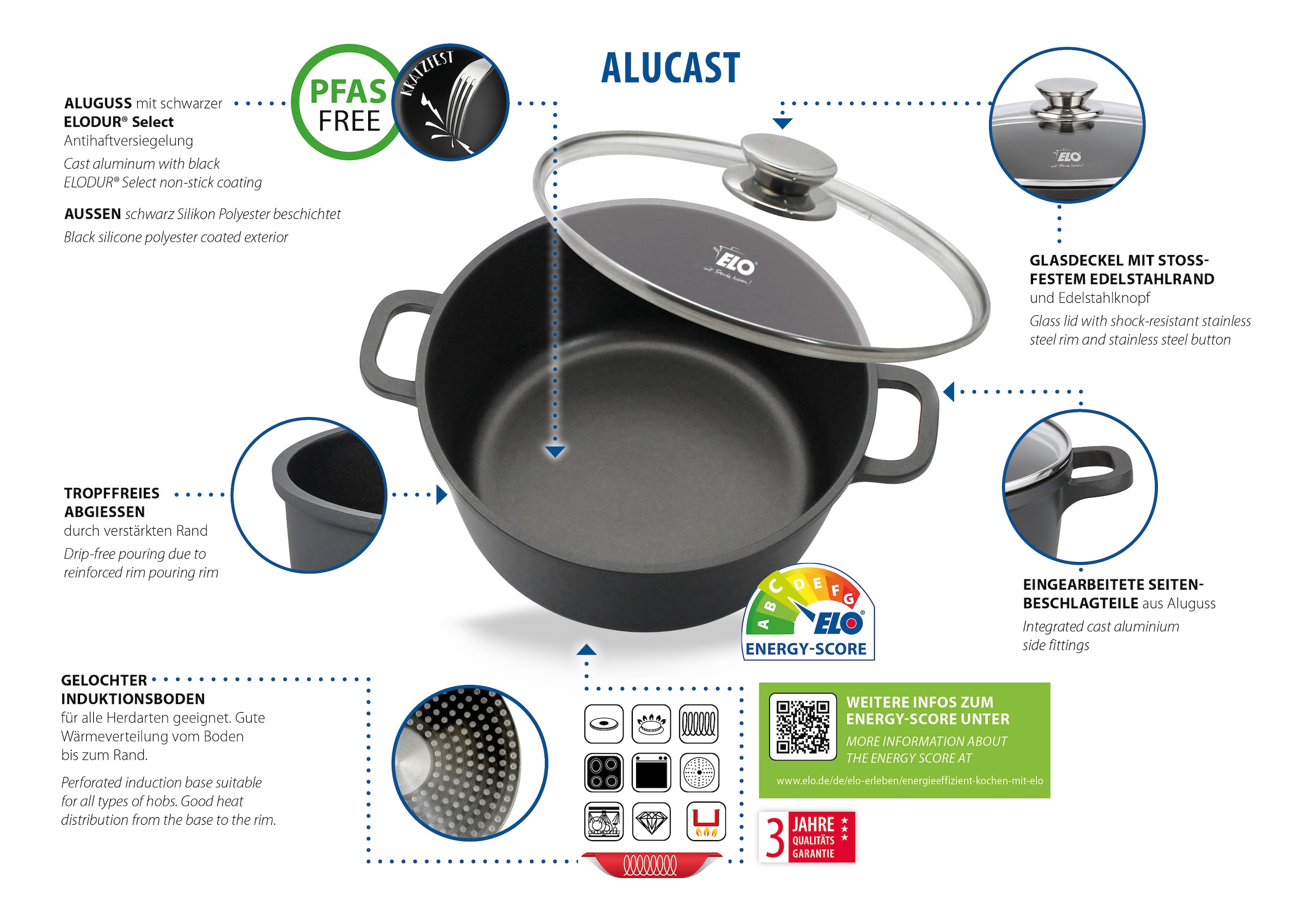 Elo Kochtopf »Alucast« 1 Stk. tlg. Aluminiumguss