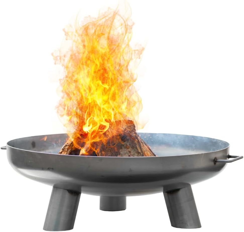 Czaja Feuerschalen® Edelstahl Feuerschale Coburg Ø 80 cm mit Wasserablauf aus rostfreiem, hitzebeständigem Edelstahl, Feuerstellen für den Garten und Terrasse