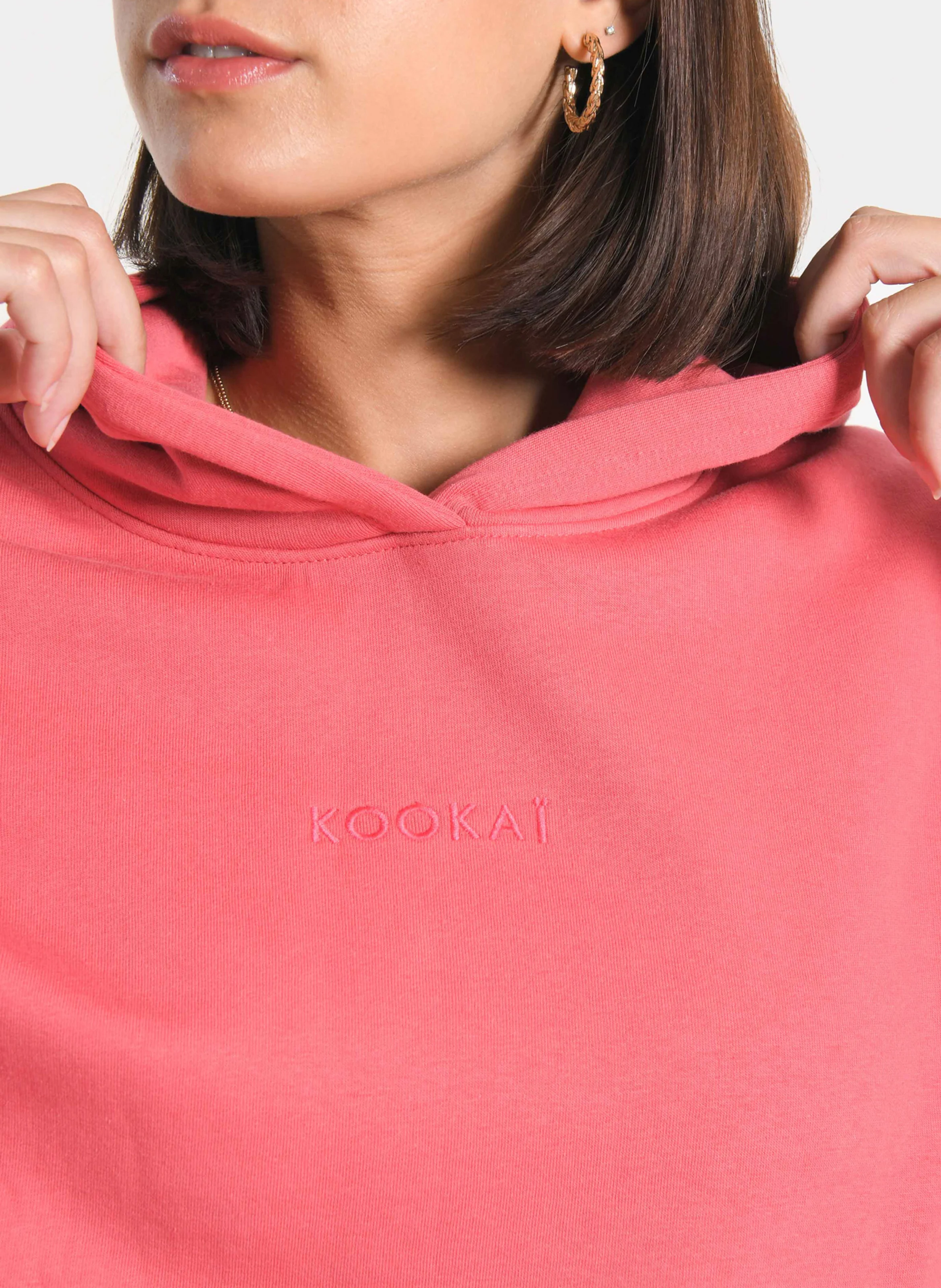 SUZY - Sweat à capuche oversize en coton mélangé | Rose