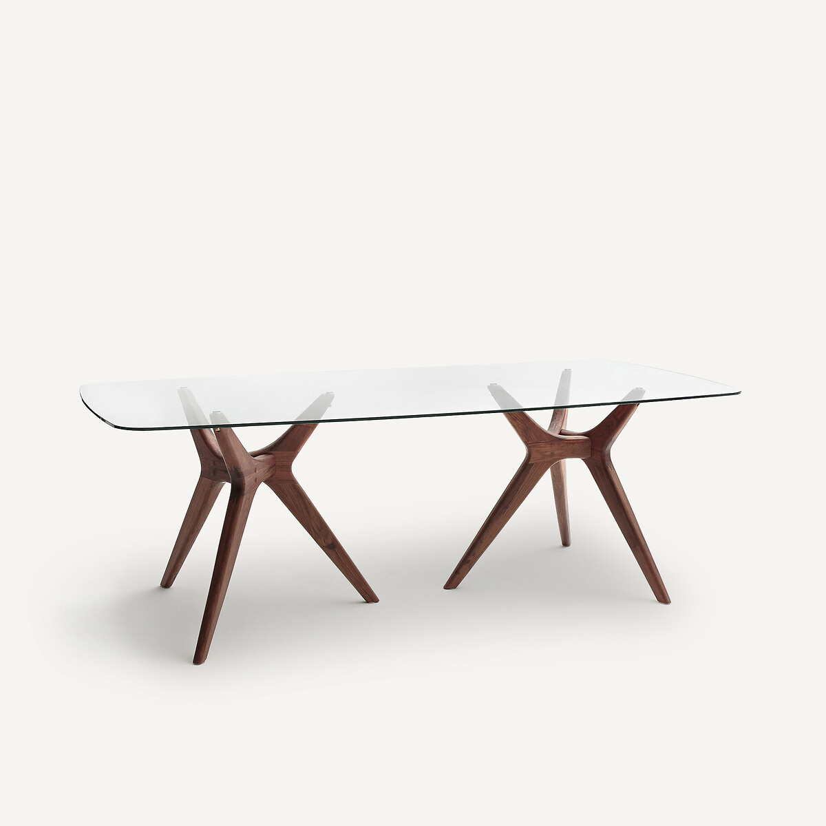 AM.PM<br>Mesa retangular de vidro e nogueira, Maricielo