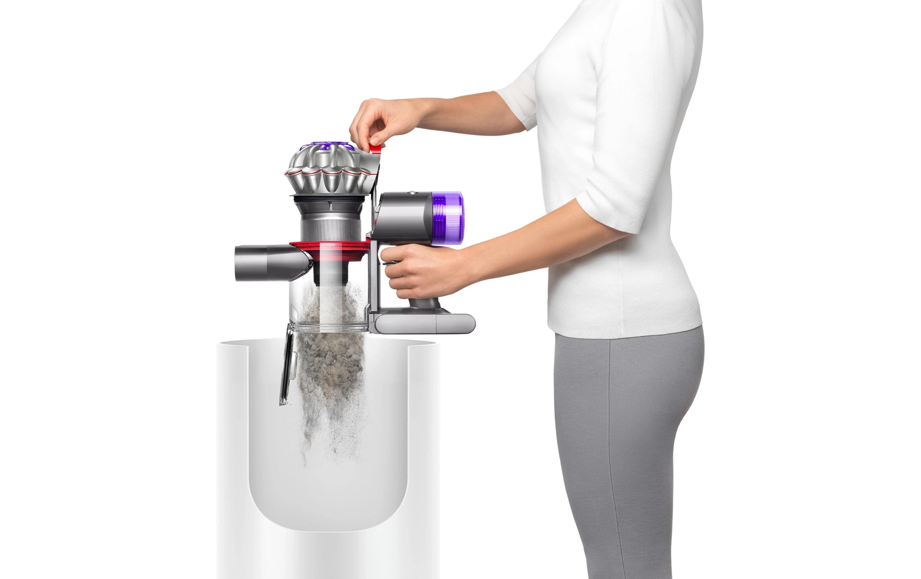 Akku-Hand- und Stielsauger V8 Advanced Silber/Violett<br>Kabelloser Staubsauger für Haushalte mit Haustieren