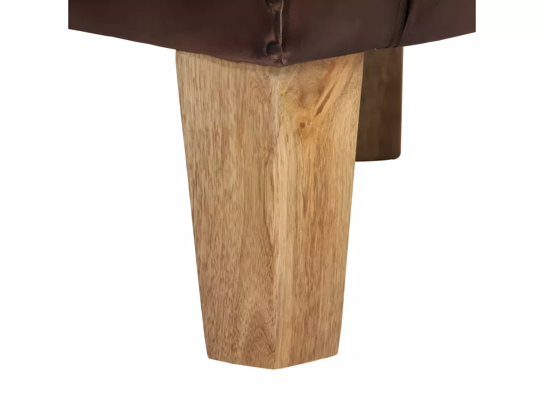 Fauteuil cabriolet marron clair cuir véritable