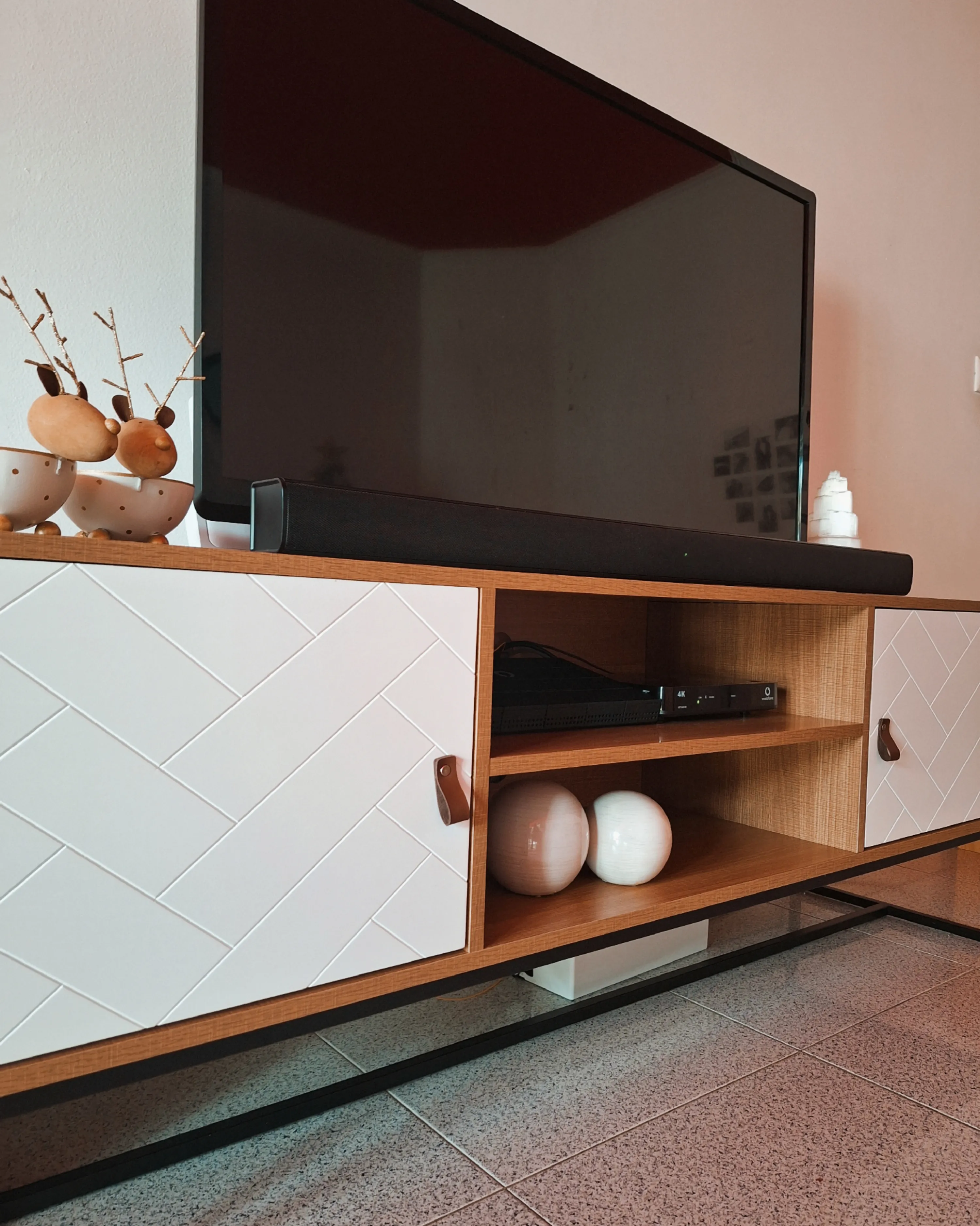 TV-meubel NUEVA Lichtbruin/wit